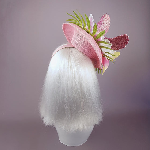 "In The Pink" Flamingo Tropical Flower Hat