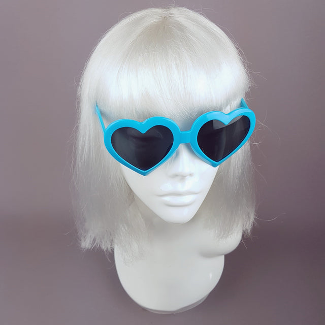 Blue Heart Shaped Lenses Sunglasses - SPECIAL OFFER