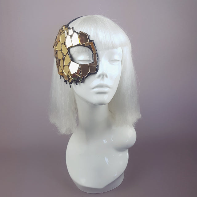 "Studio 54" Black & Gold Mirror Mask