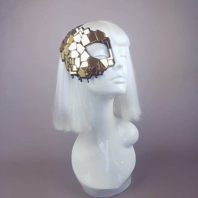 "Studio 54" Black & Gold Mirror Mask