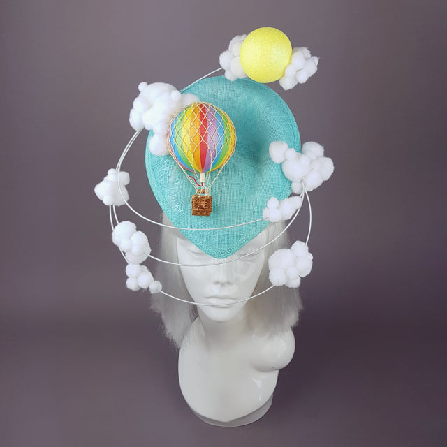 "Day Dreamer" Hot Air Balloon, Sun, Clouds Fascinator Hat