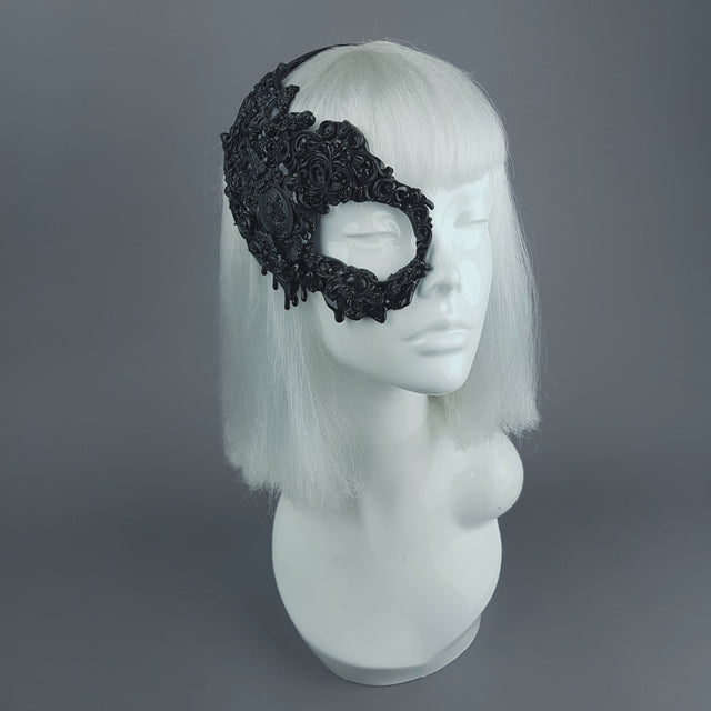"Abaddon" Black Filigree Baroque Gothic Mask
