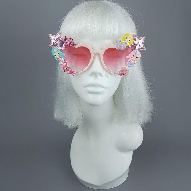 Customised Pink Heart Sunglasses