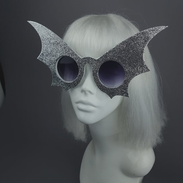 "Nocturne" Silver Bat Wing Sunglasses