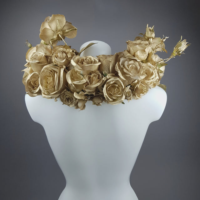 "Midas" OTT Gold Glitter Rose Moulded Shoulder/Neckpiece