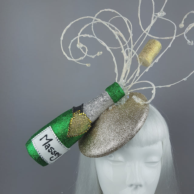 "Bolle" Champagne Bottle Glitter Hat