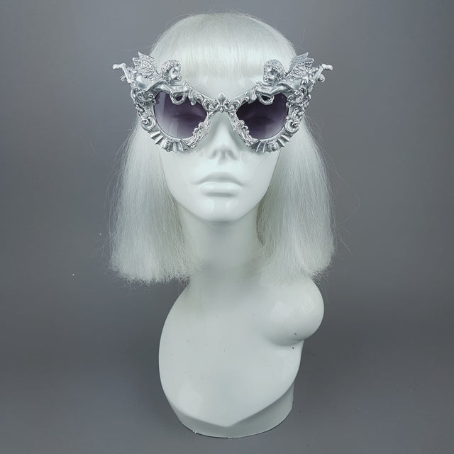 "Kalma" Silver Filigree & Bat Ornate Sunglasses