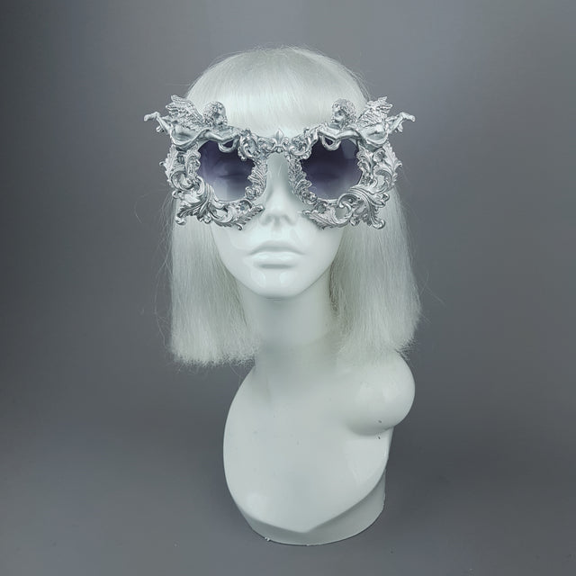 "Seraphim" Silver Filigree Ornate Cherub Sunglasses
