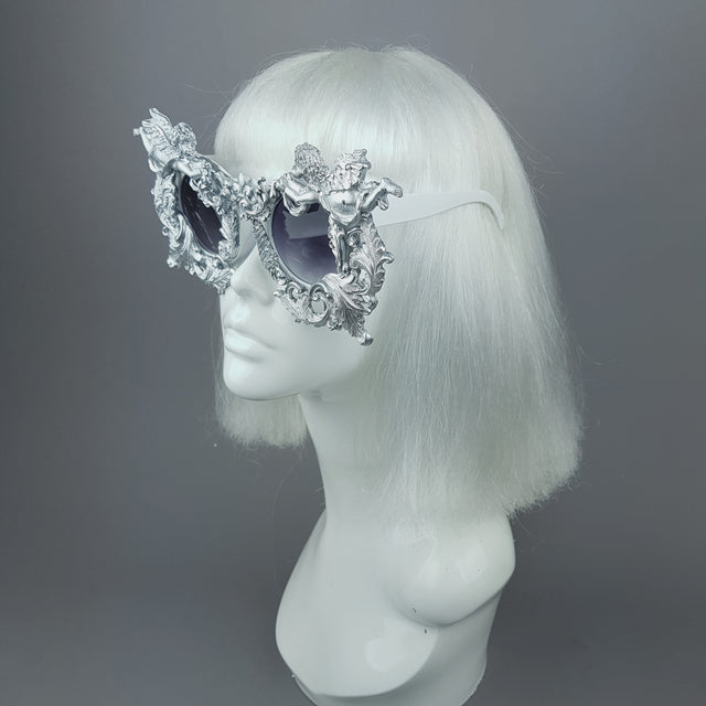 "Seraphim" Silver Filigree Ornate Cherub Sunglasses