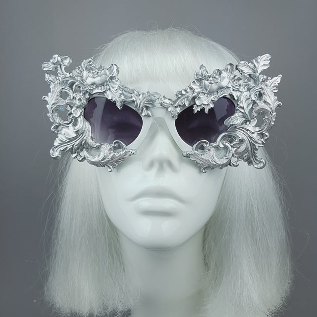 "Lamia" Silver Filigree Catseye Sunglasses