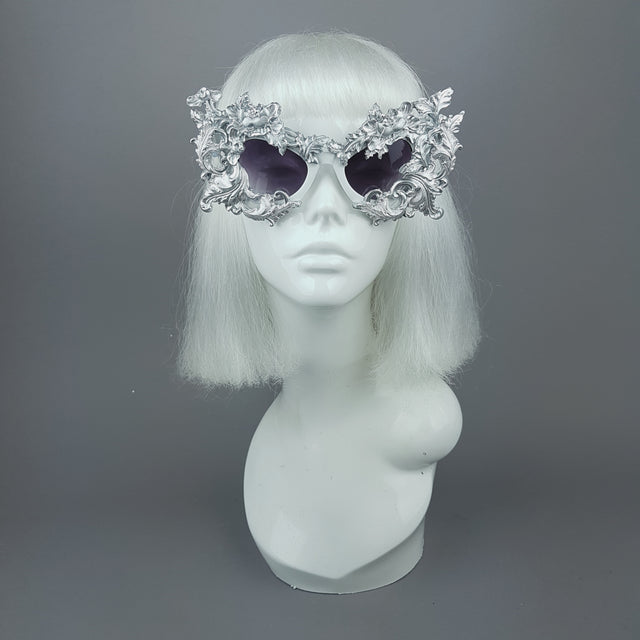 "Lamia" Silver Filigree Catseye Sunglasses