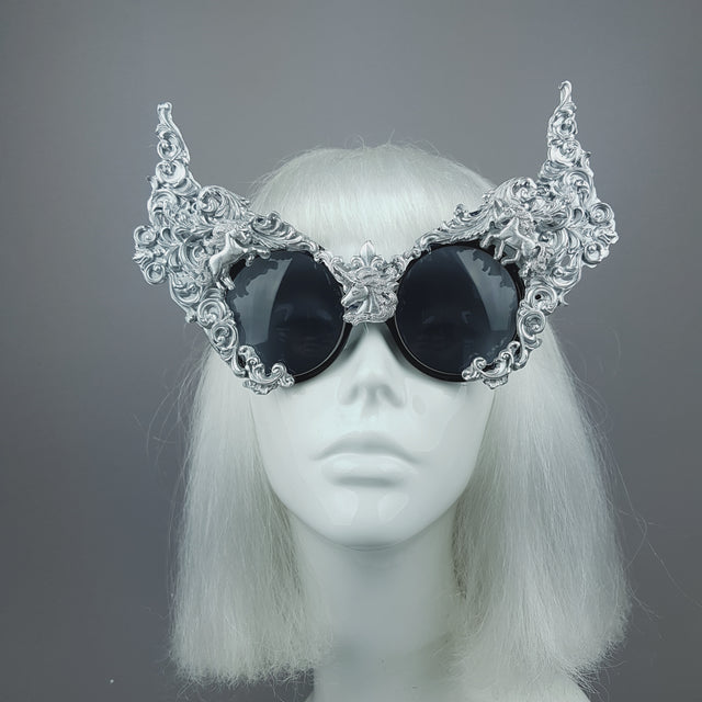 "Mystique" Silver Unicorn Filigree Sunglasses