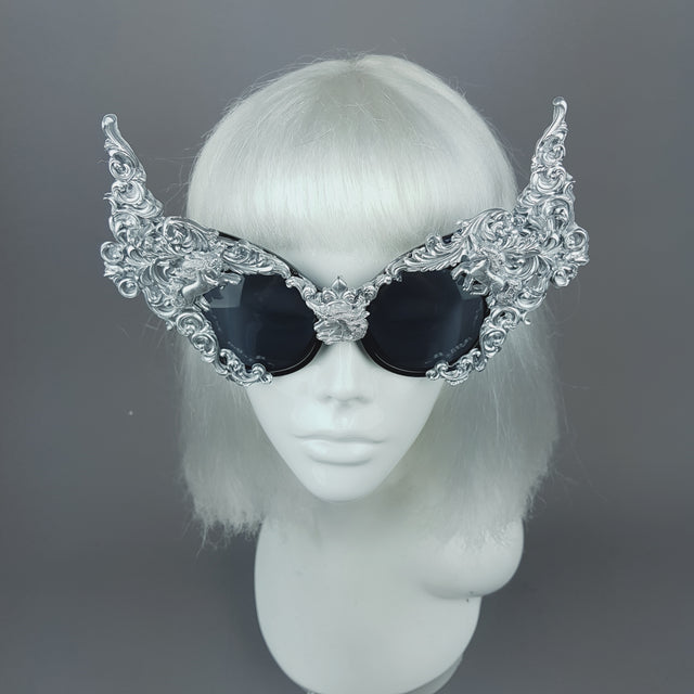 "Mystique" Silver Unicorn Filigree Sunglasses