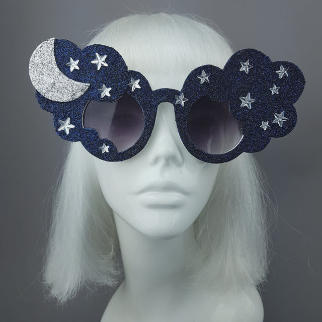 "Bewitch" Glitter Moon, Stars & Cloud Sunglasses