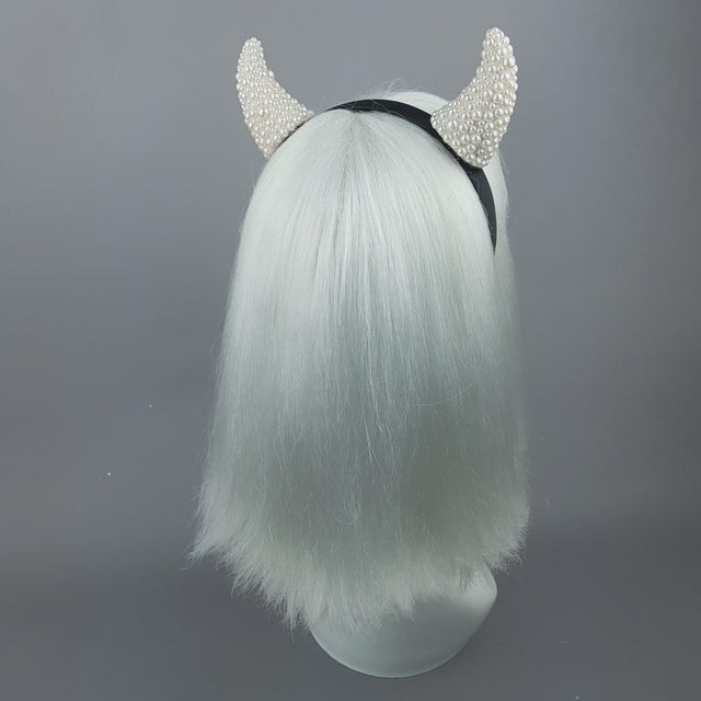 "Suspiria" Pearl Devil Horns Headband
