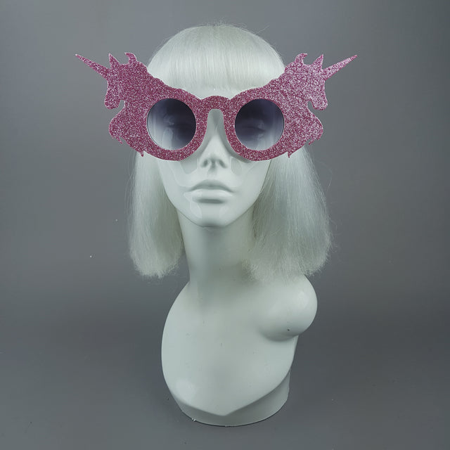 "Believe" Pink Glitter Unicorn Sunglasses