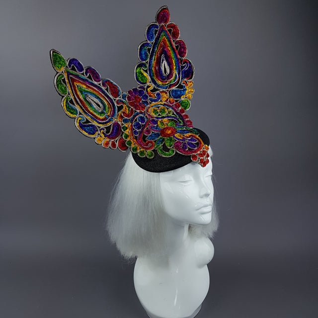 "Eirisse" Colourful Bunny Rabbit Ear Fascinator Hat