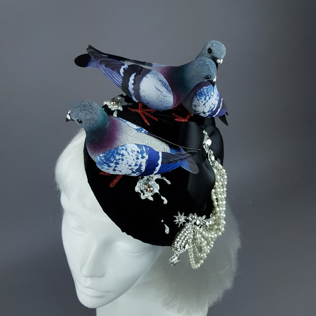 "Merde" Quirky Chic Pigeon Poop Fascinator Hat
