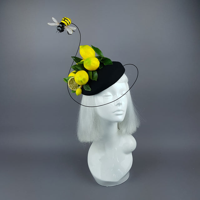 "Amarillo" Lemon & Bee Fascinator Hat