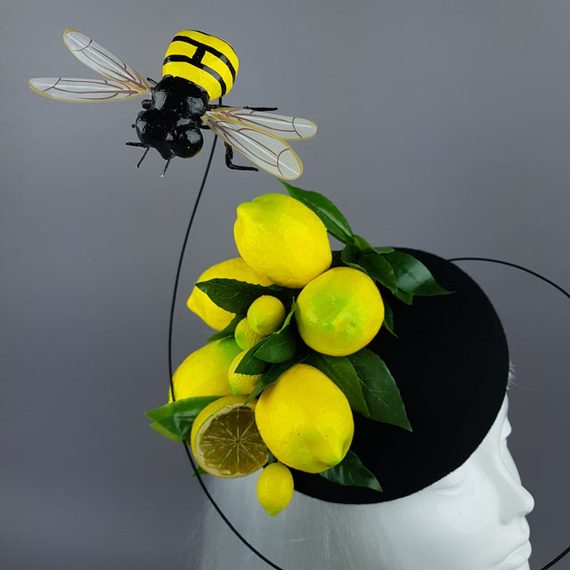 "Amarillo" Lemon & Bee Fascinator Hat
