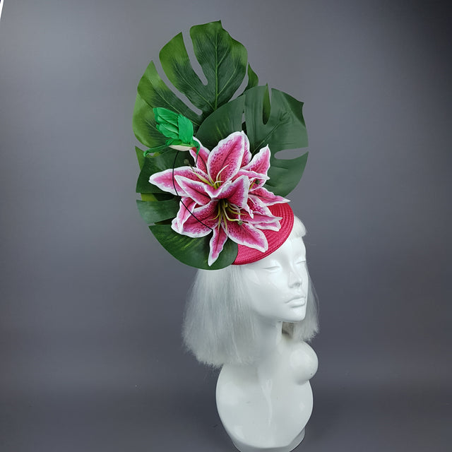 "Vuelo" Tropical Lily & Hummingbird Fascinator Hat
