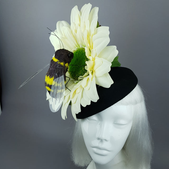 "Pipi" Bee & Ivory Flower Fascinator Hat