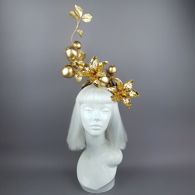 "Fleur de Pomme" Apple & Gold Lily Headpiece