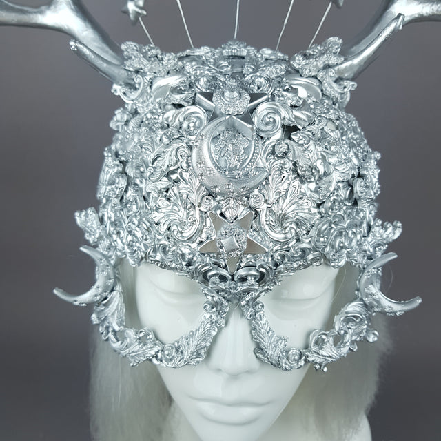 "Diana" Silver Filigree Headpiece & Mask