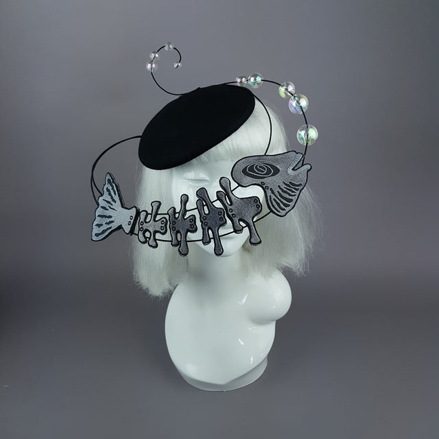"Mira" Fish & Bubbles Fascinator Hat
