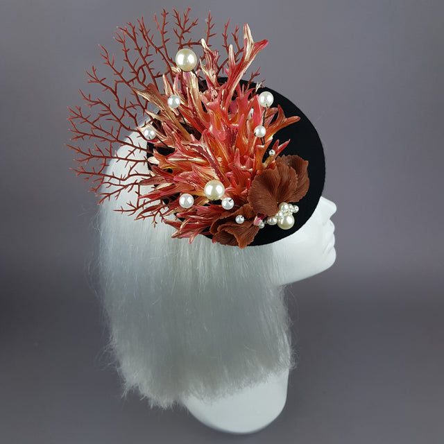 "Darya" Coral Mermaid Fascinator Hat
