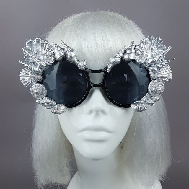 "Siren" Silver Shell Mermaid Sunglasses