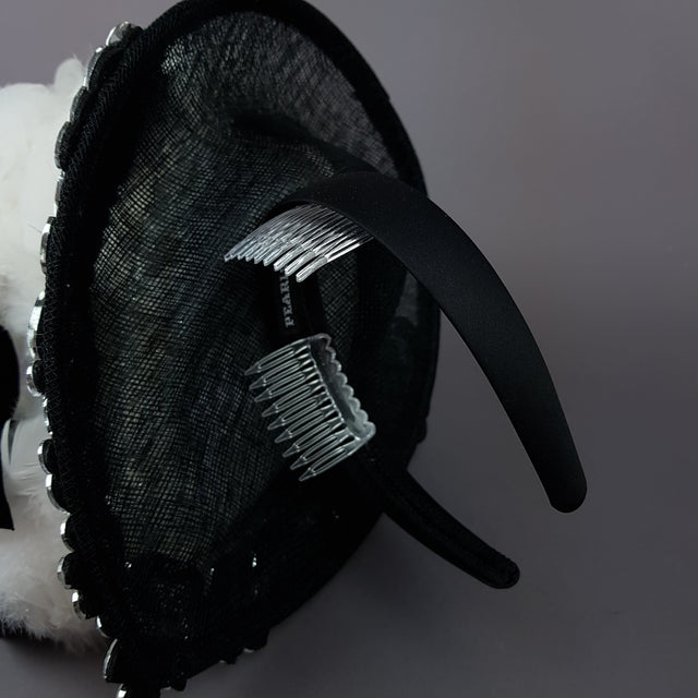 "Leda" Swan & Jewel Fascinator Hat