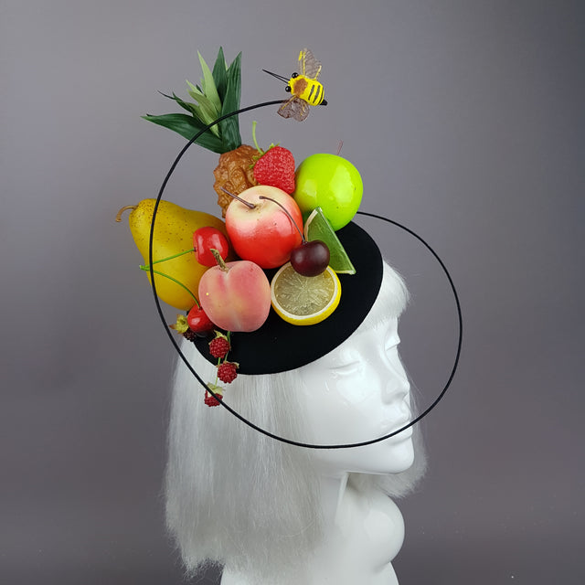 "Anzu" Carmen Miranda Inspired Fruit & Bee Fascinator