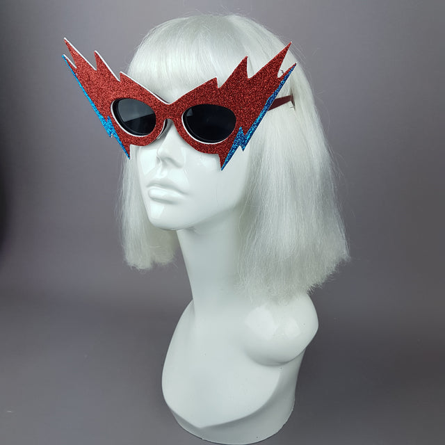 "Queen Bitch" Smaller David Bowie Inspired Lightening Bolt Sunglasses