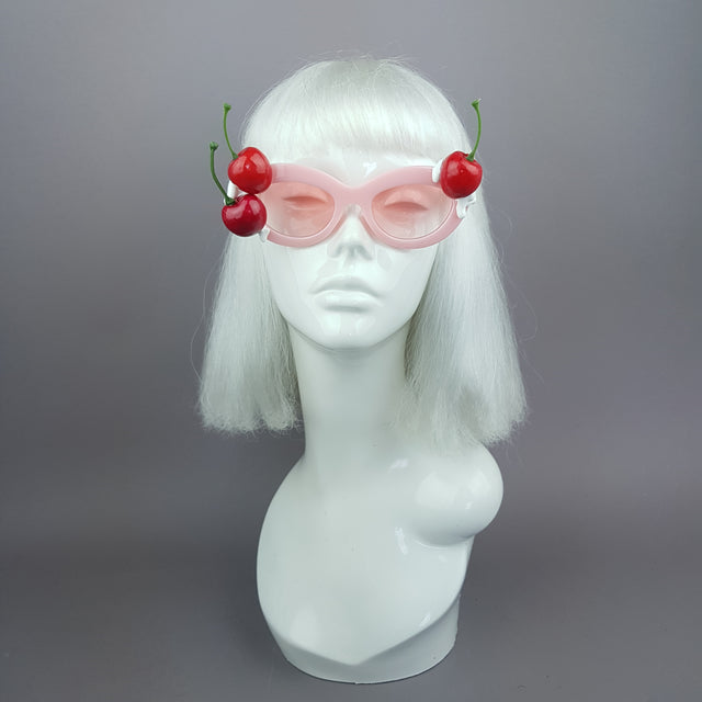 "Cheriko" Cherries & Cream Pink Sunglasses