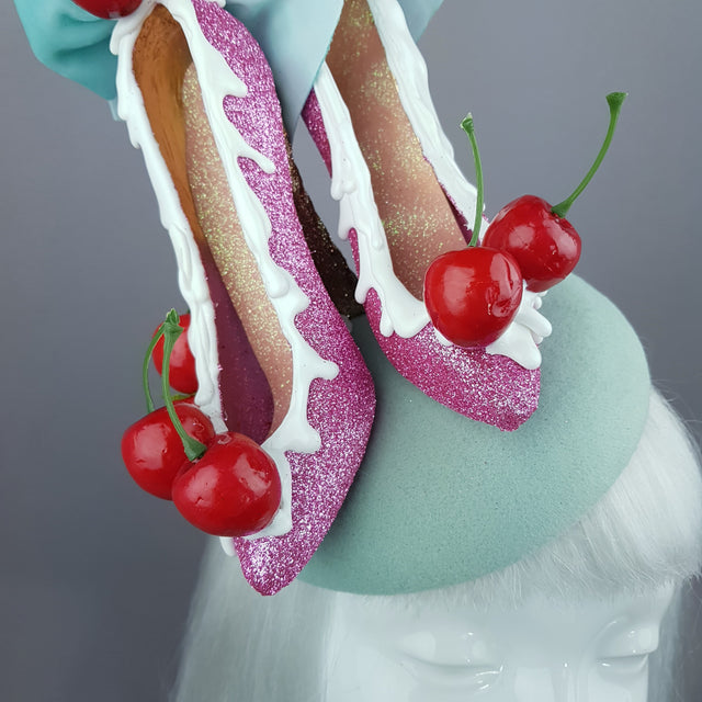 "Dela Crème" Ice Cream High Heel Shoe Fascinator Hat