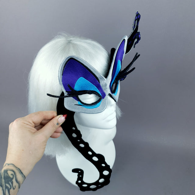 "Sea Witch" Embroidered Hand Held Mask