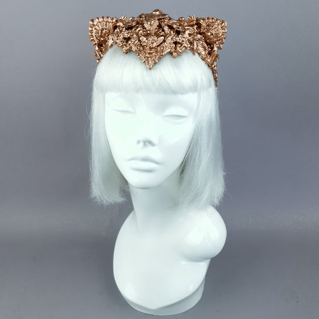 "Faline" Copper Filigree Cat Ear Headpiece