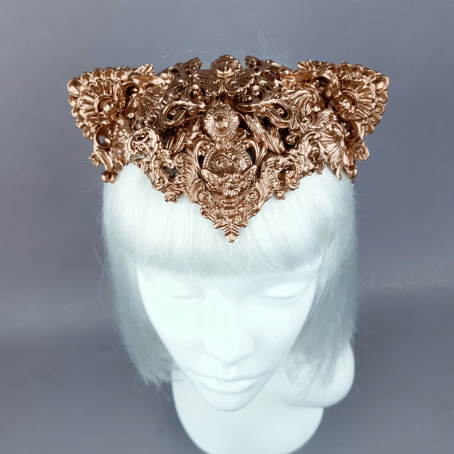 "Faline" Copper Filigree Cat Ear Headpiece