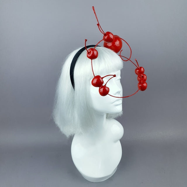 "Kirsche" Giant Red Cherry Headpiece