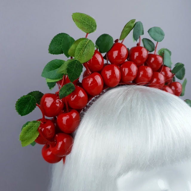 "Keriza" Red Cherry Halo Headpiece