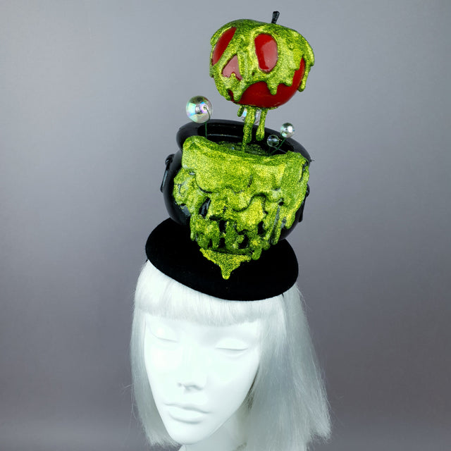 "Bite" Kitsch Glitter Poison Apple Fascinator Hat