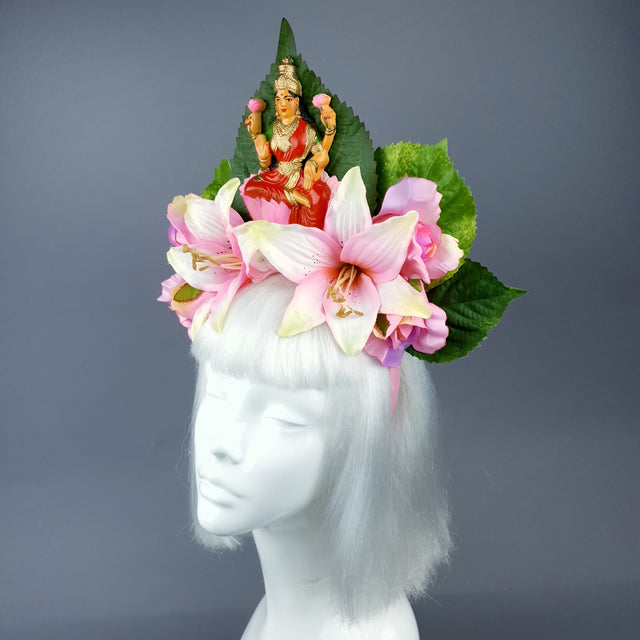 Pink Flower Headdress with Lakshmi