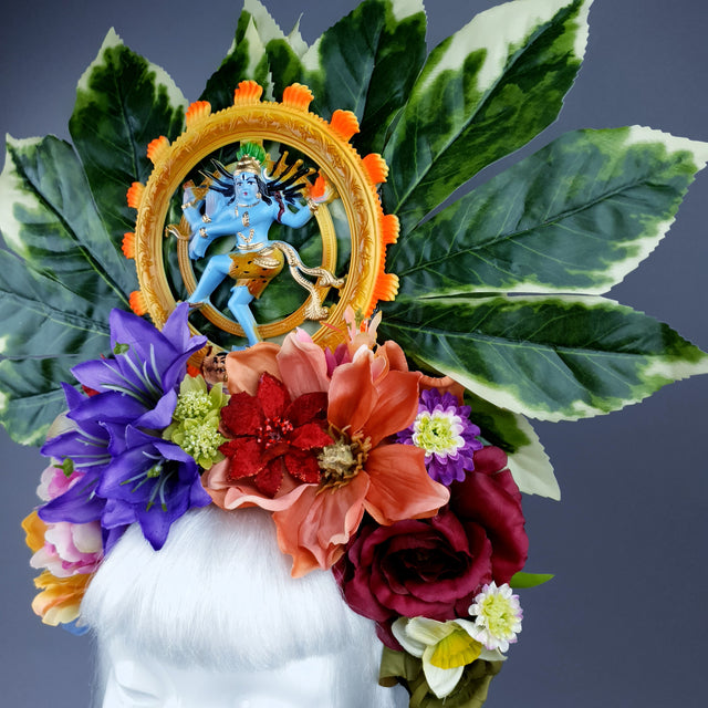 Extra Large Flower Headdress with Nataraja