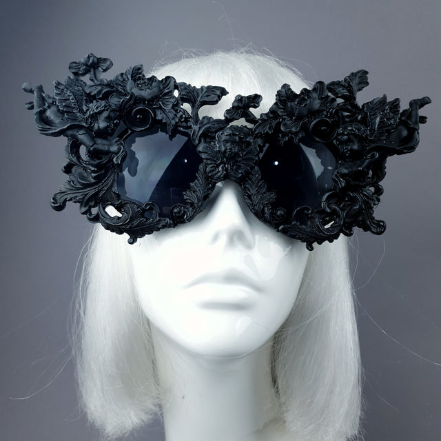 "Angelo" Black Filigree Ornate Sunglasses