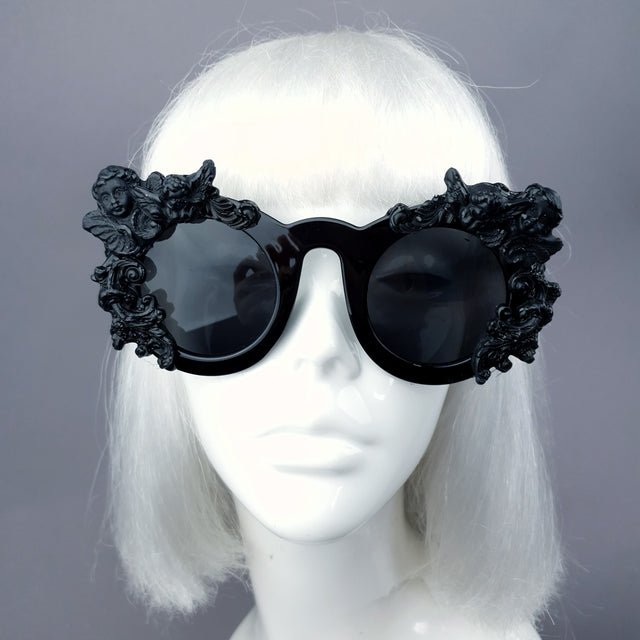 "Khalida" Black Filigree Ornate Sunglasses