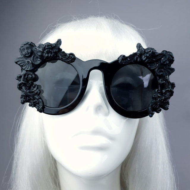 "Khalida" Black Filigree Ornate Sunglasses