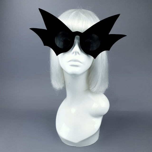 "Nerezza" Oversized Black Bat Wing Sunglasses