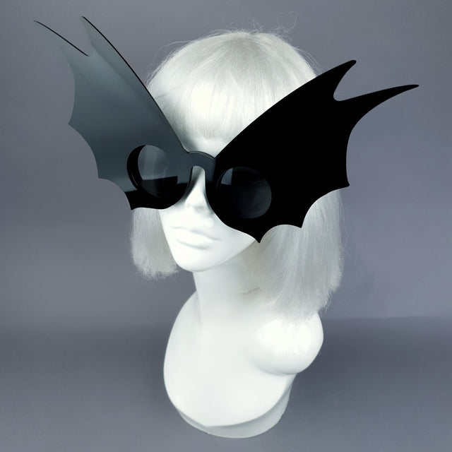 "Morana" Oversized Black Bat Wing Sunglasses