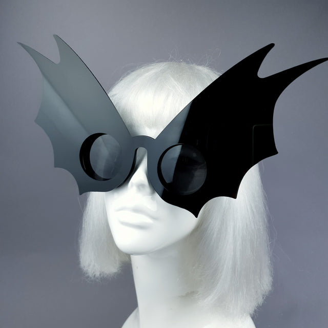 "Morana" Oversized Black Bat Wing Sunglasses